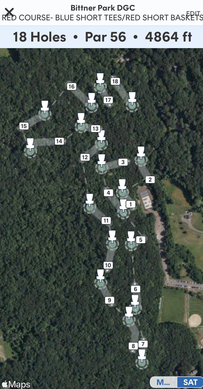 Red course 18 holes par 56. 4864 ft