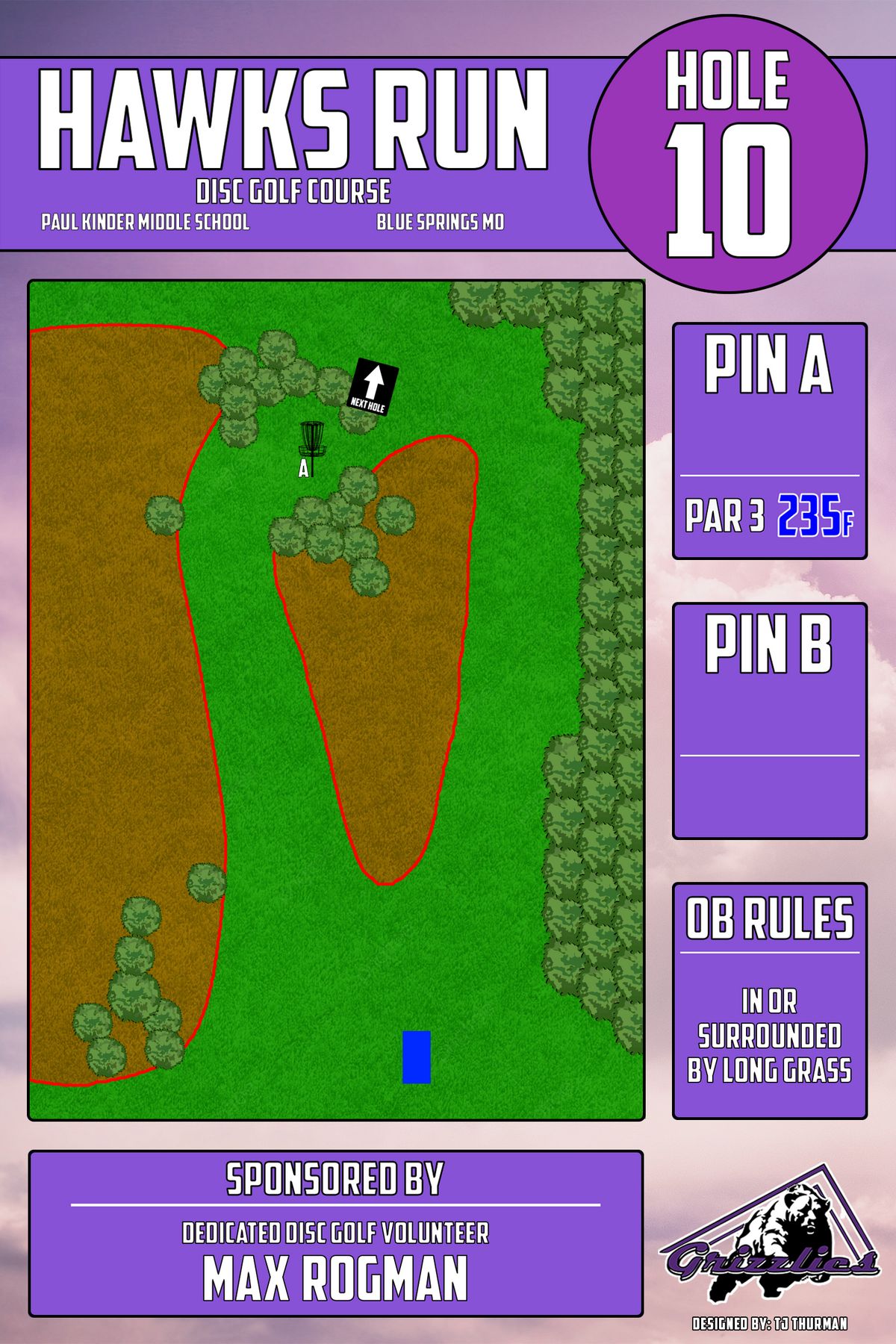 Hole 10 - Tee Sign