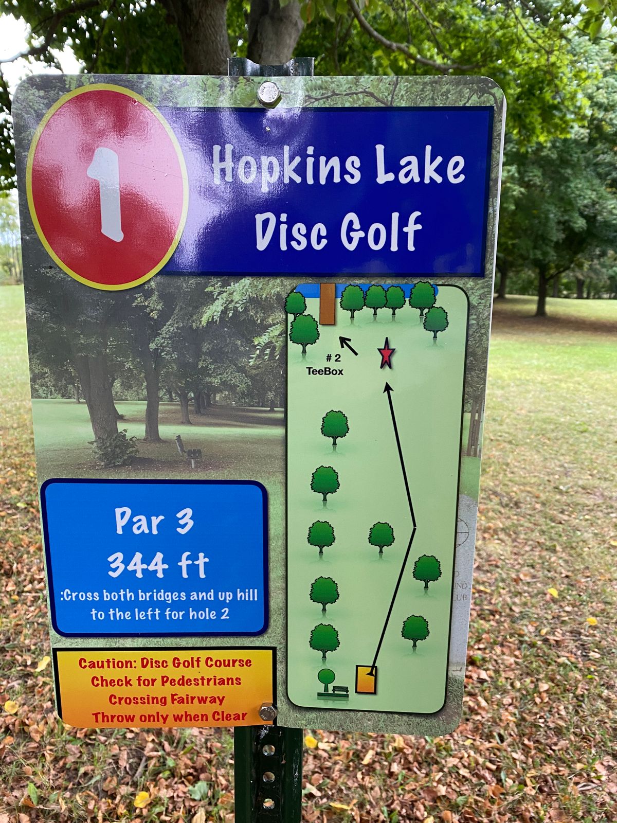 Hole 1 Tee Sign.