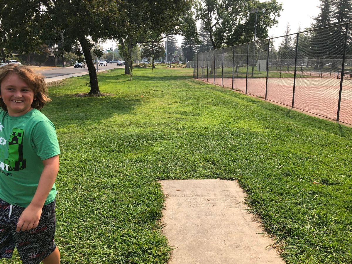 1st hole is next to the tennis courts