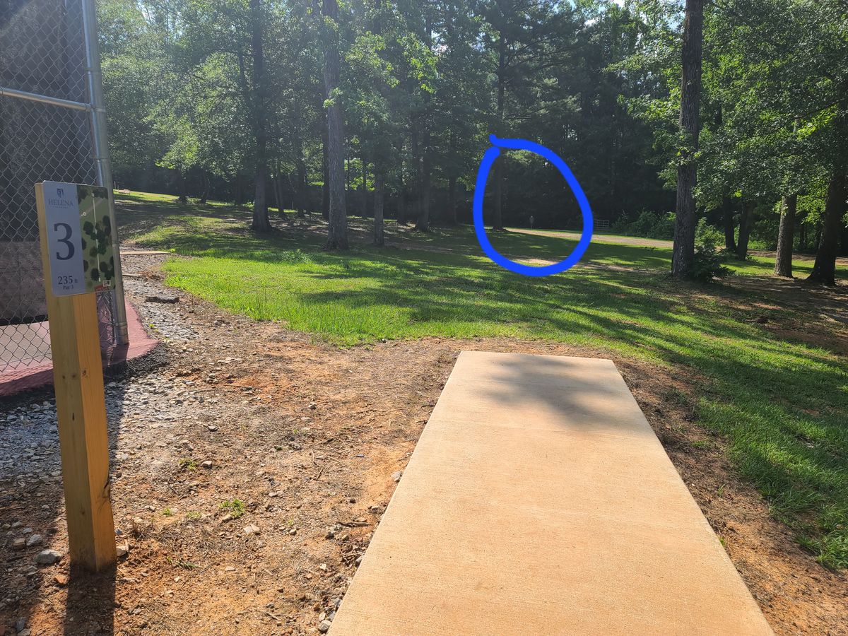 Hole 3. Basket is circled