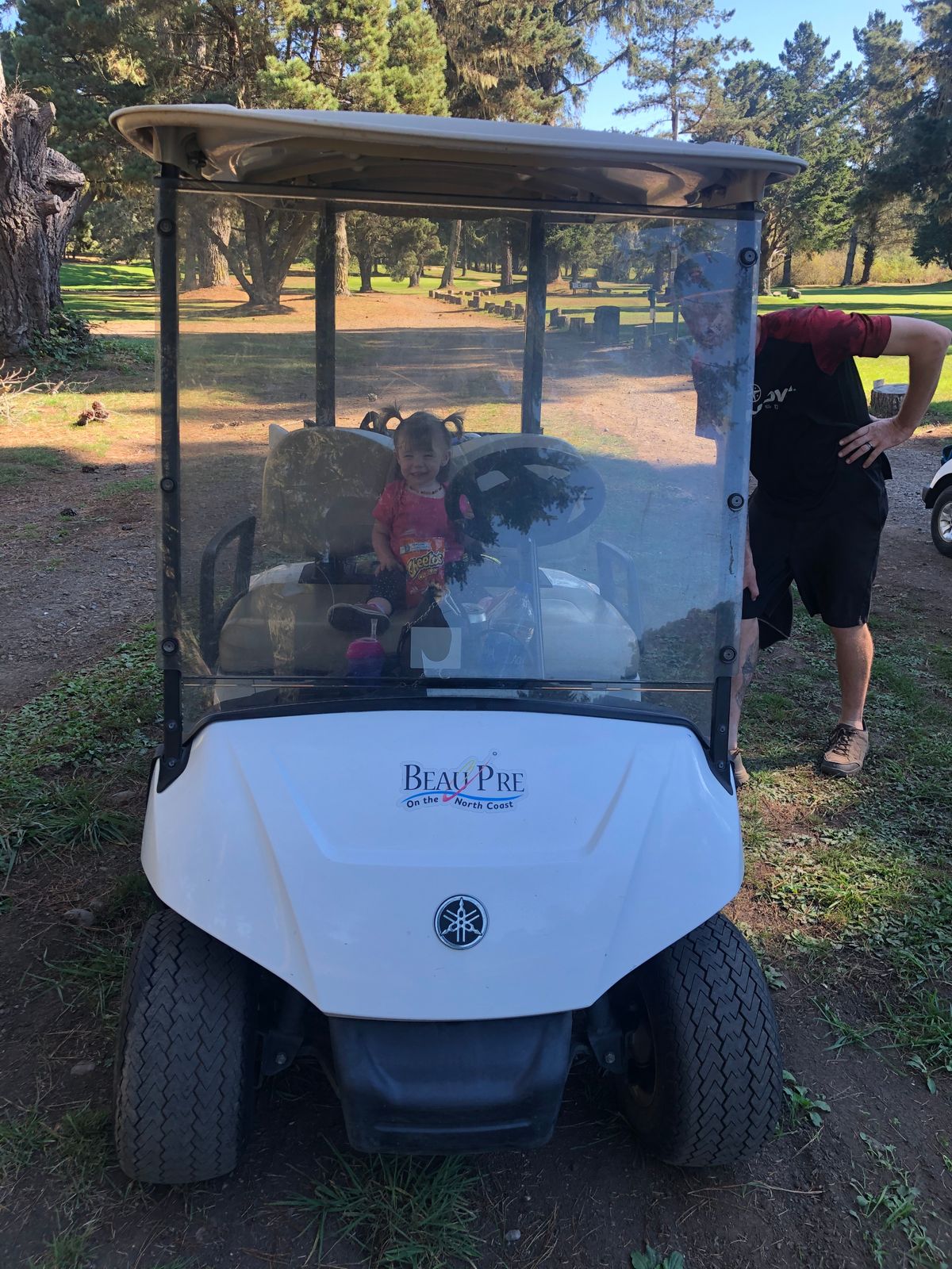 You can rent golf carts, which is highly suggested on this course!!