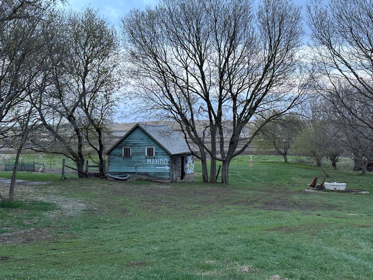 Hole 17 - basket is around the building to the left corner