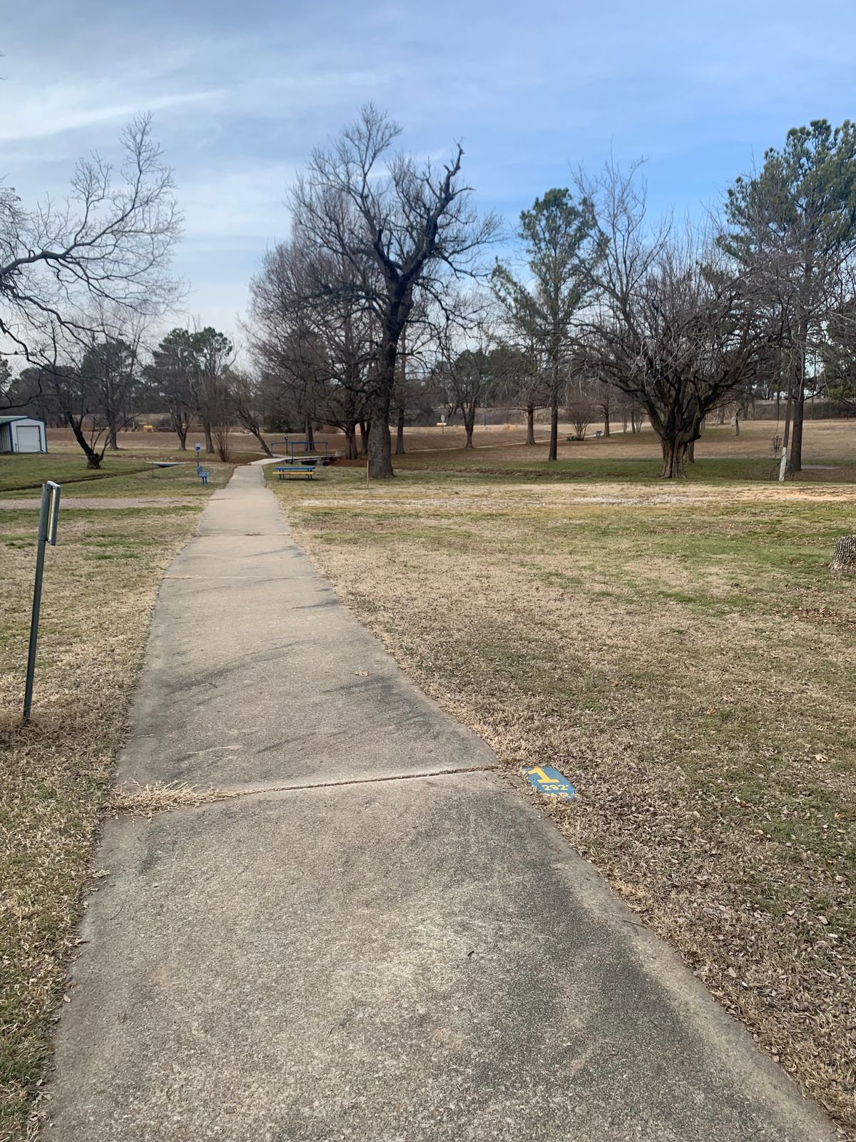 Hole #1 tee marker.