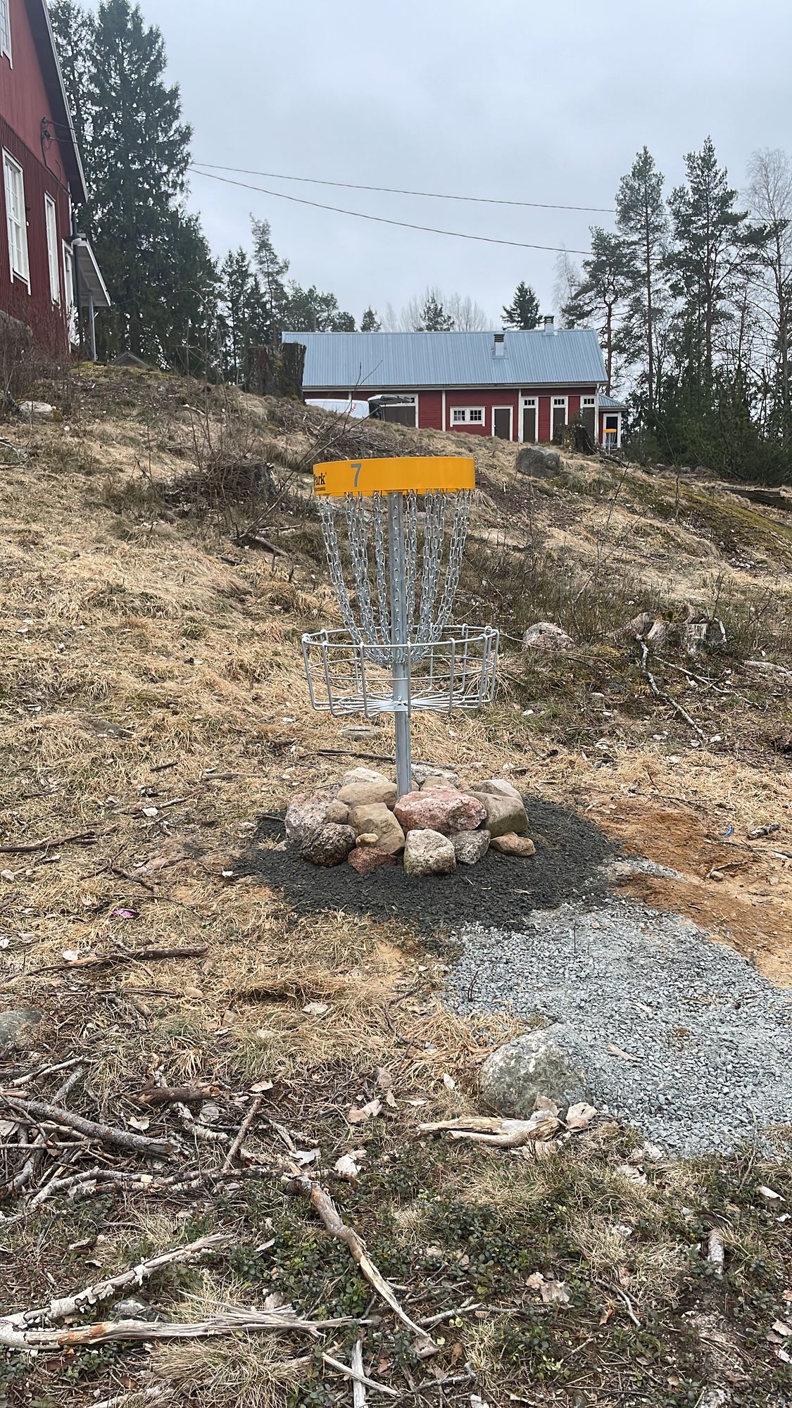 7 Väylän kori. Jos avasit kaukaloon, puttaa asfaltin reunasta itsellesi par!