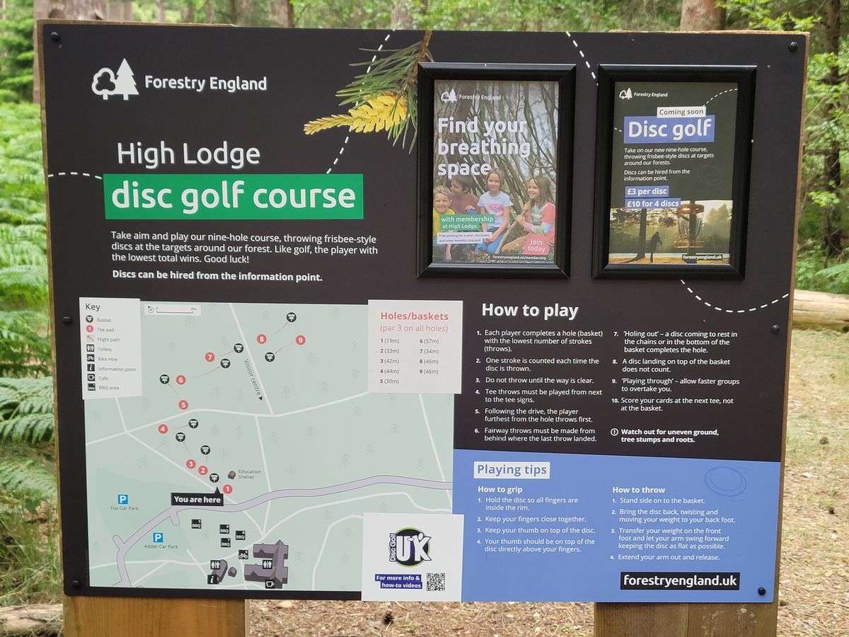 Sign just outside hole 1 just north of the information building
