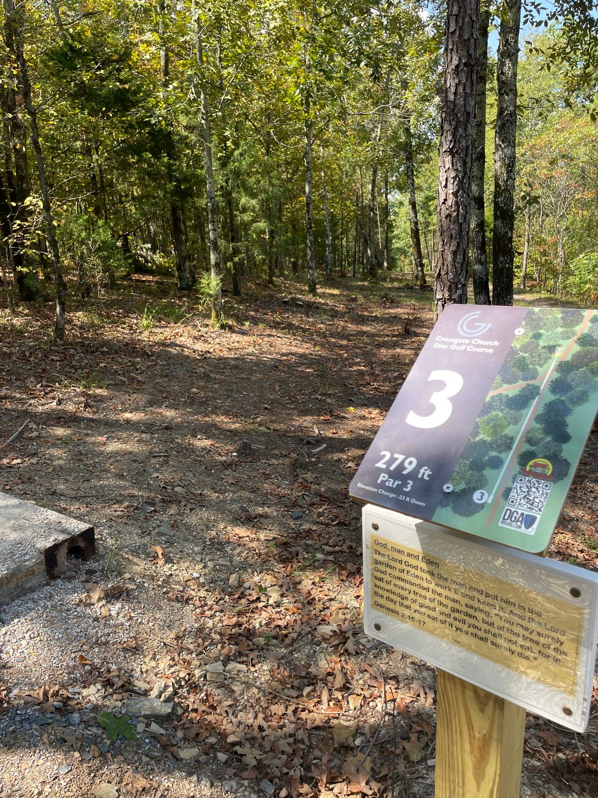 Hole 3. Narrow lane. Drops hard on right side.