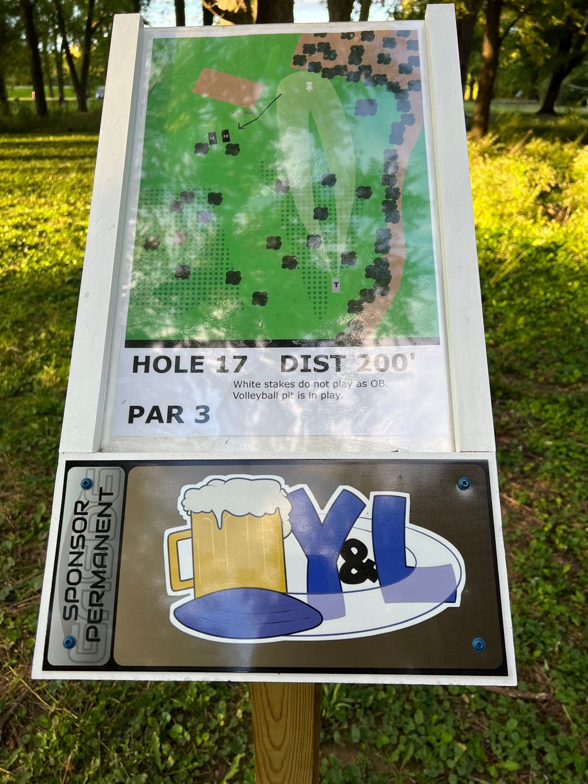 Hole 17 tee sign