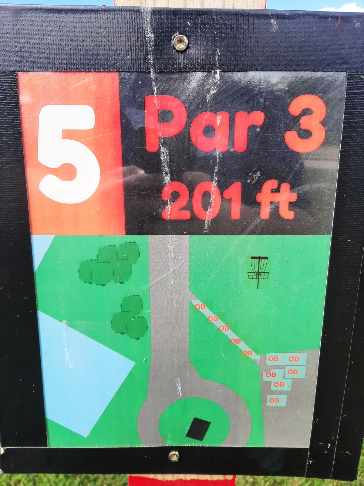 Hole 5 Tee Sign