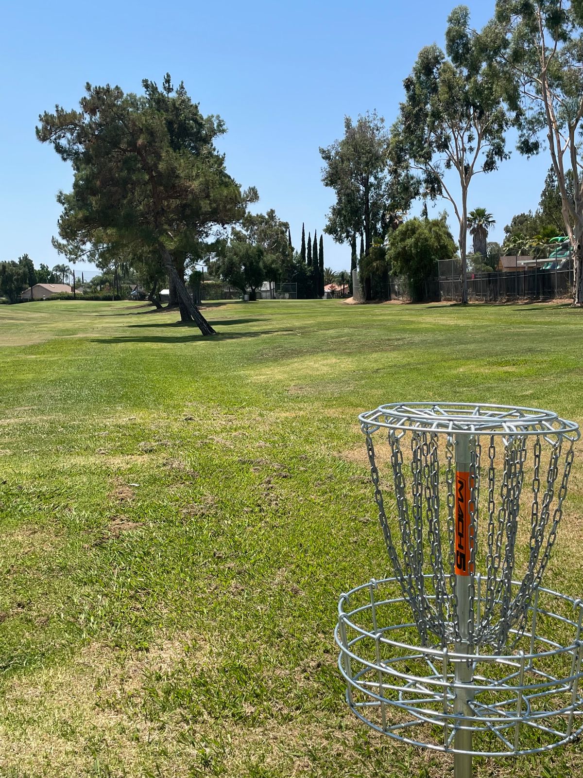 Hole 6 basket to tee view
