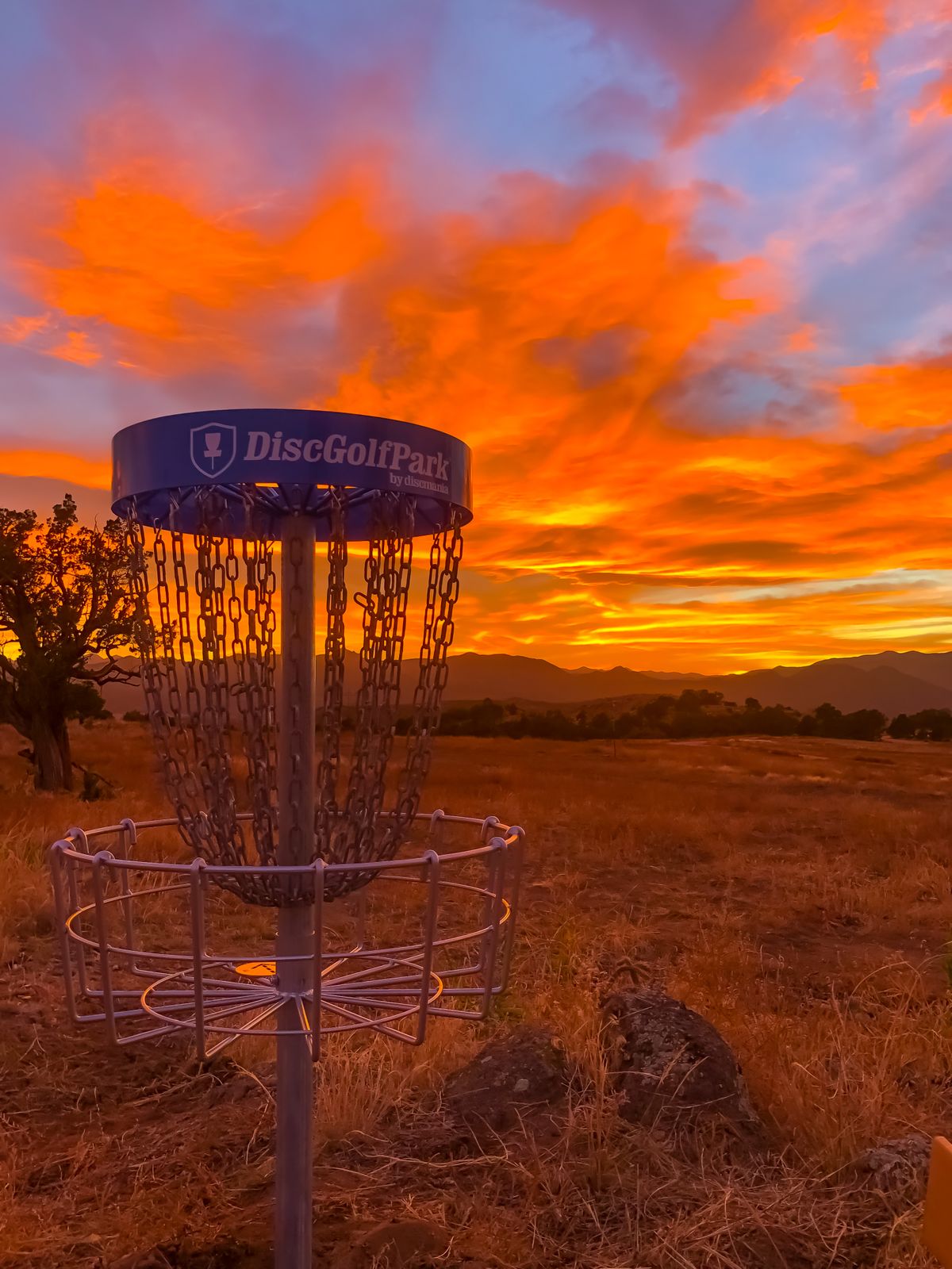 The sky is on fire over the Rocky Mountains.