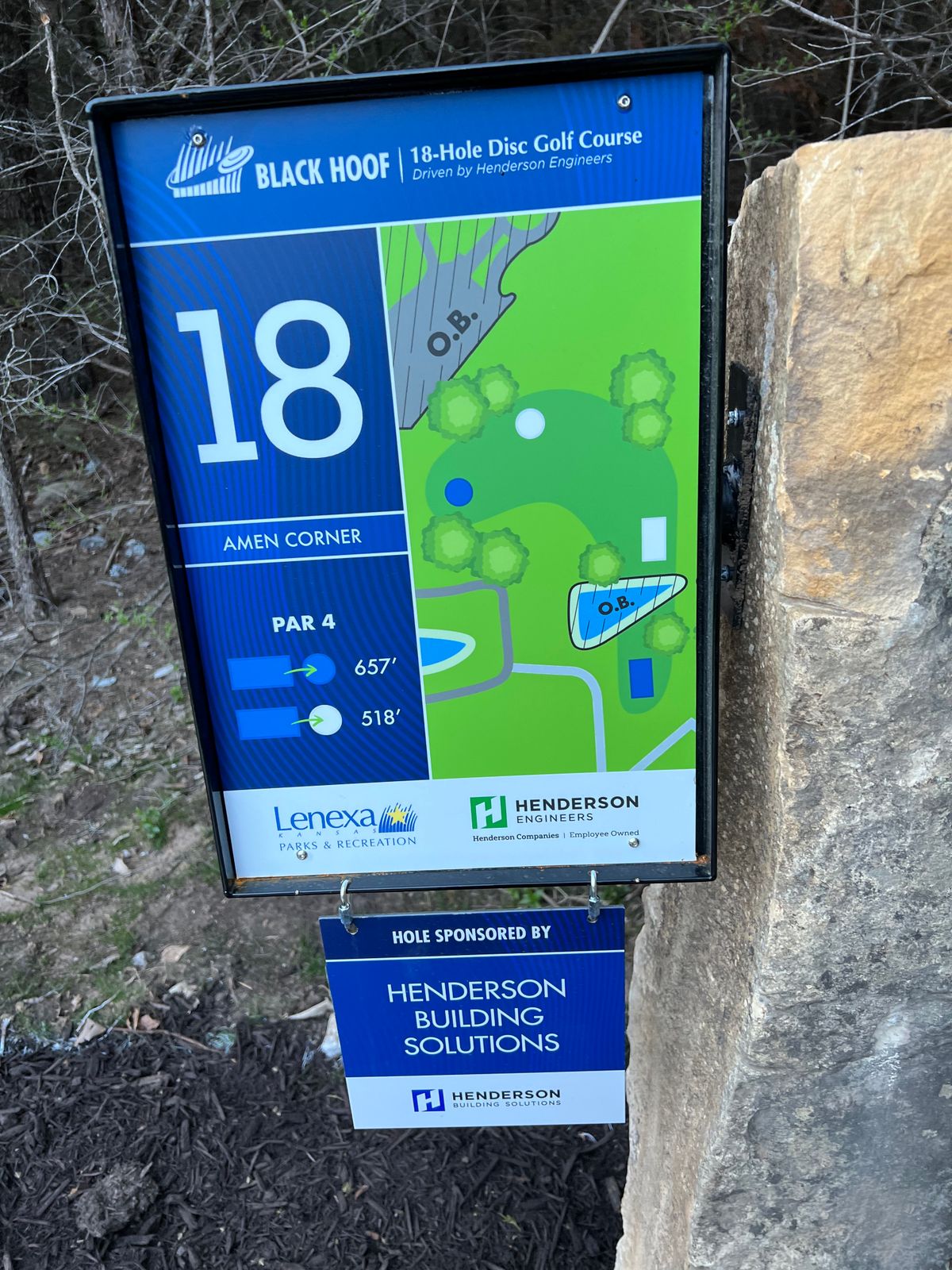 Hole 18 long tee marker