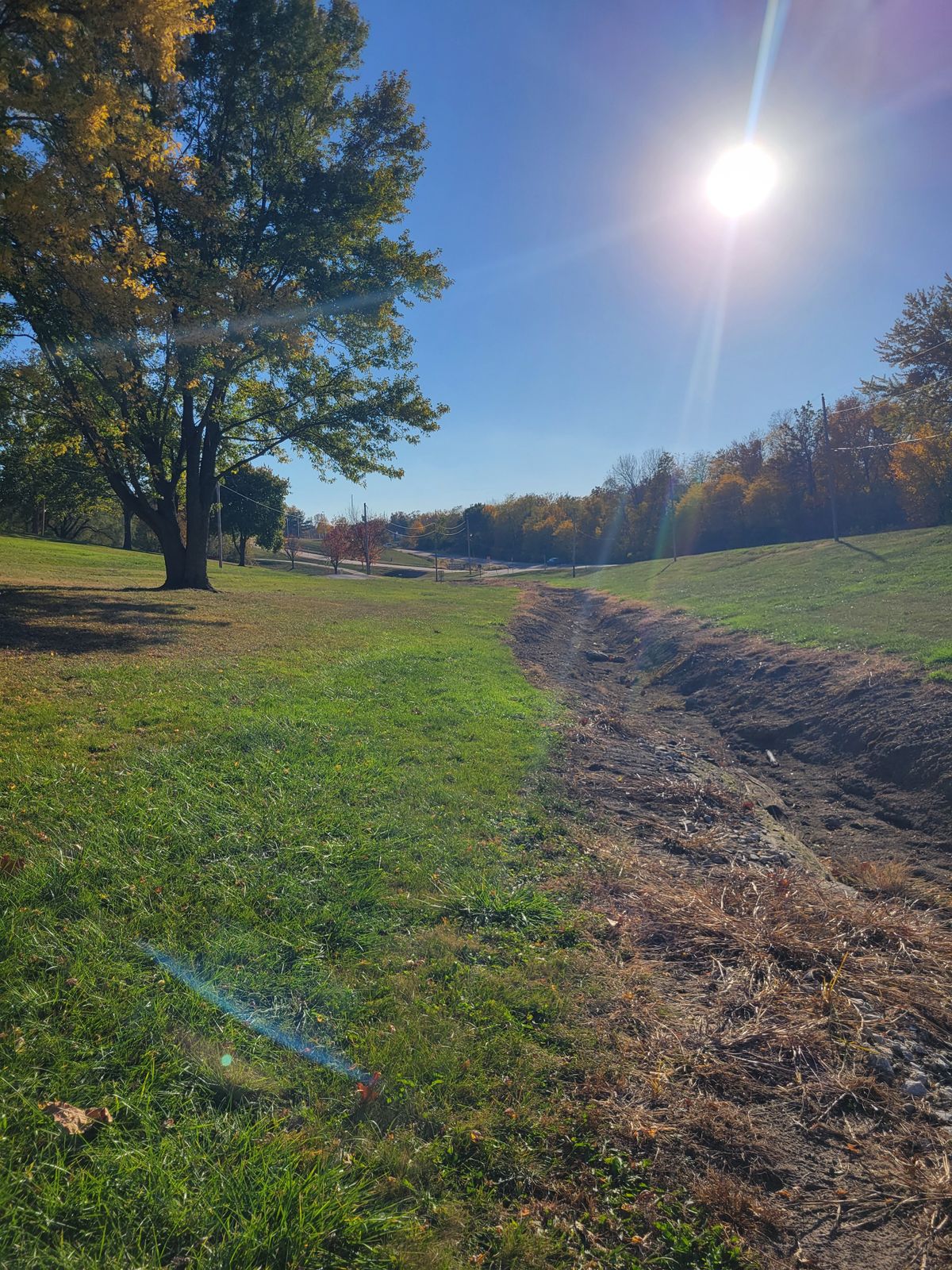 Hole 2 follows the ditch