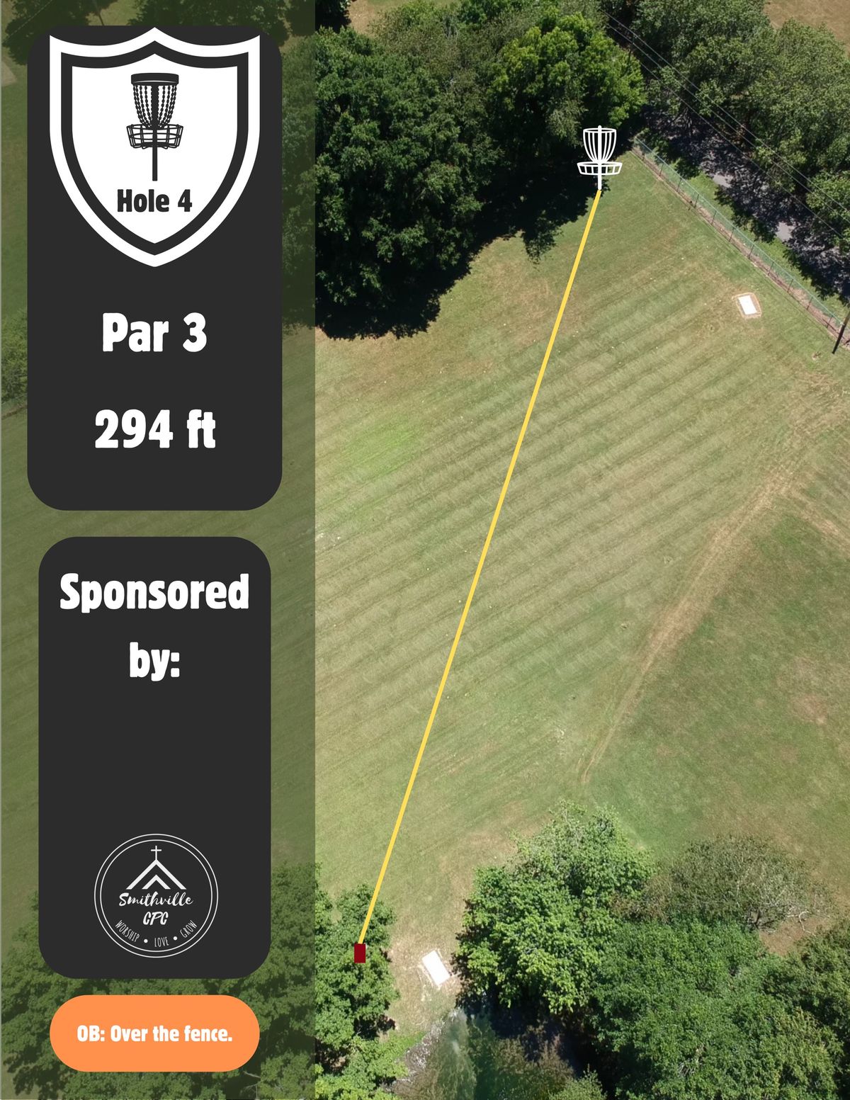 Hole four's tee sign