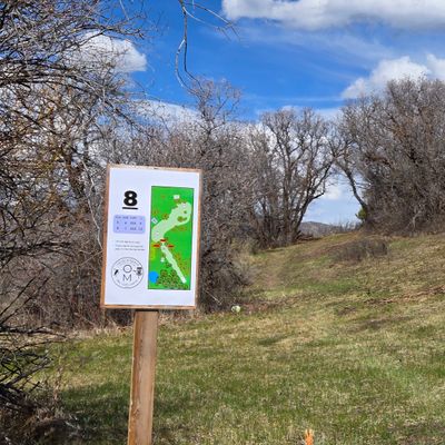 Hole 8 tee, first half fairway, and triple Mando gap