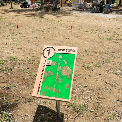 Signage of hole 1