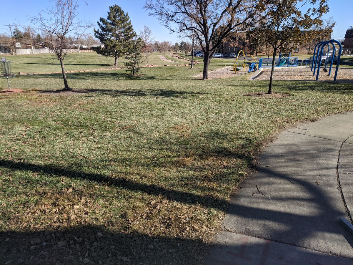 Hole 1 tee by the start of the park.