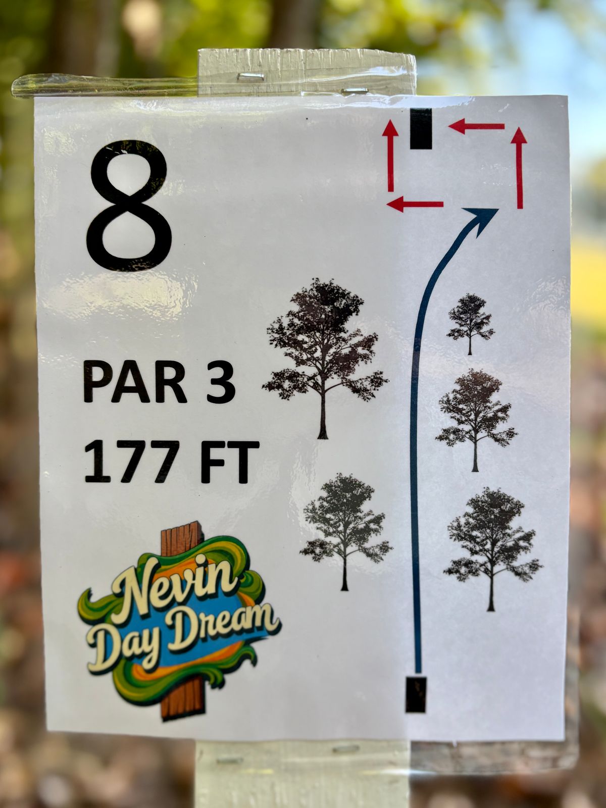 Hole 8 tee sign