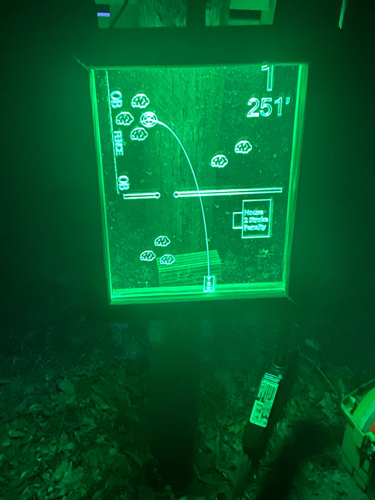 Lights up tee sign hole 1