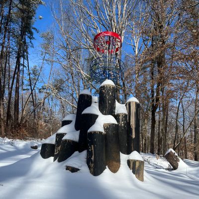 A snow capped Devil’s post-pile
