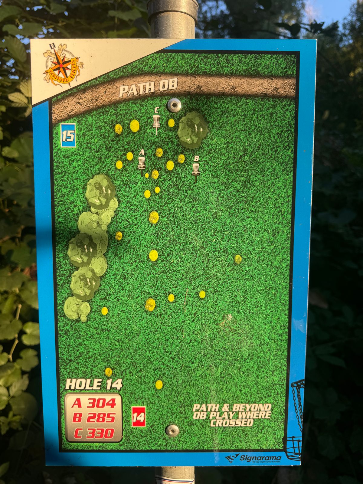 Hole 14 tee sign