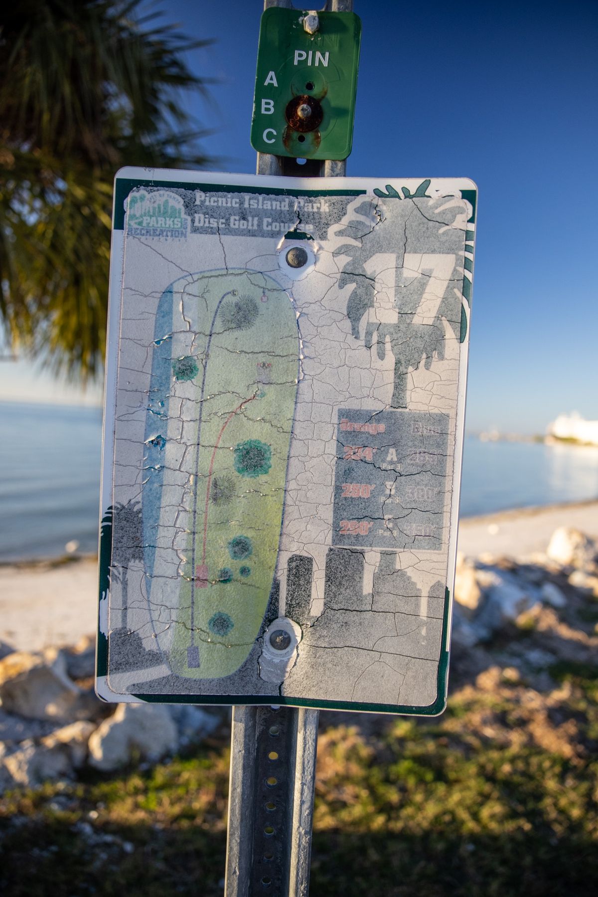 Hole 17 sign.