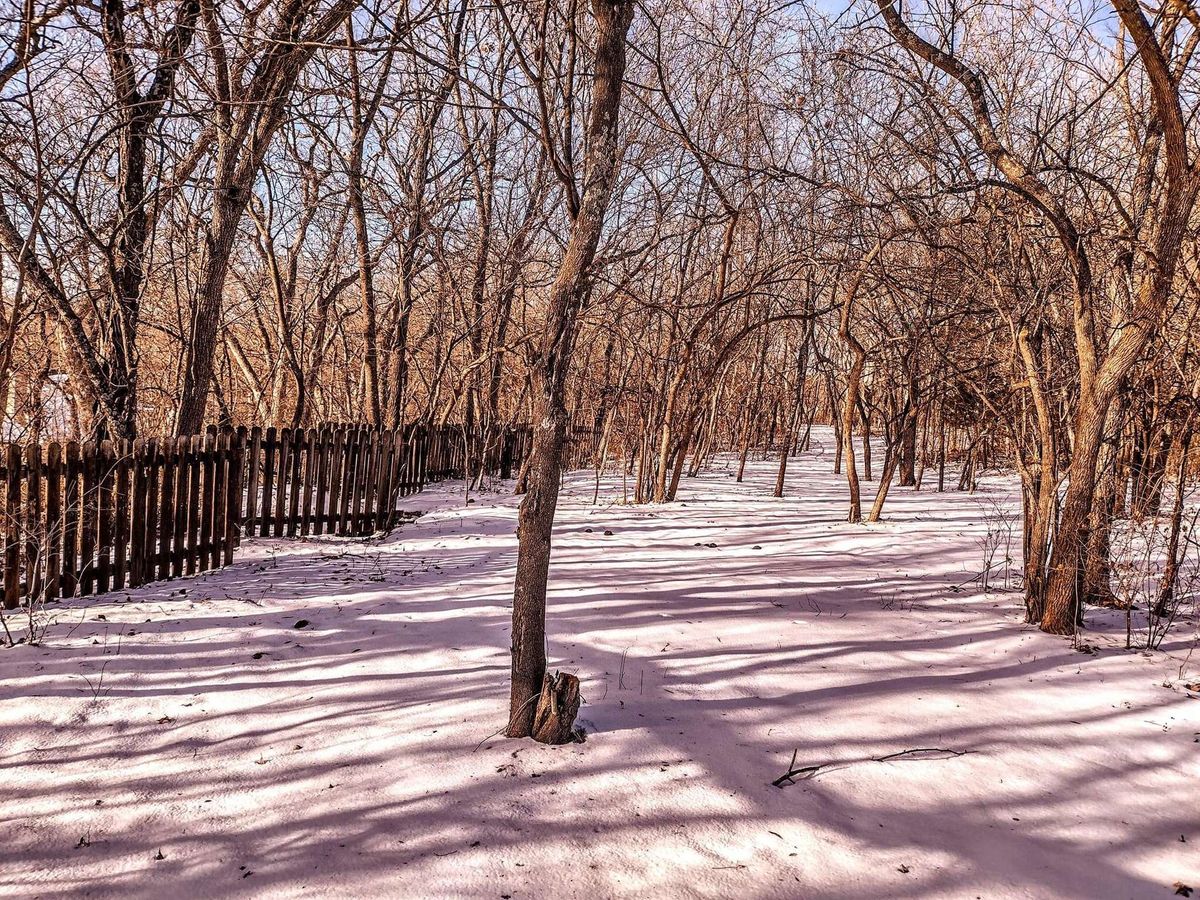 Snow covered fairway of hole #3