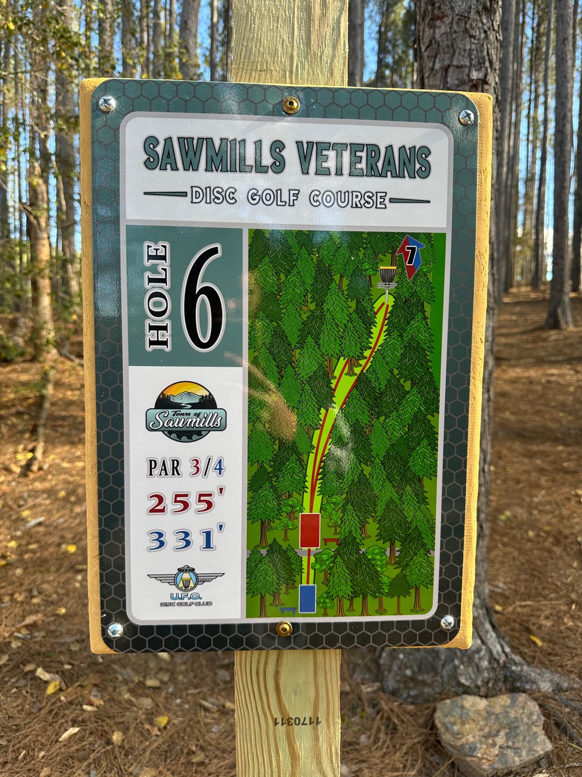 Hole 6 tee sign