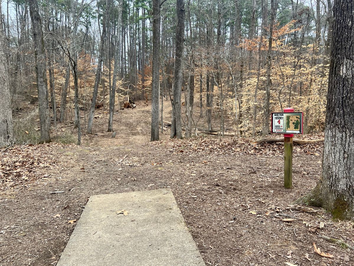 New tee sign and cleared fairway.