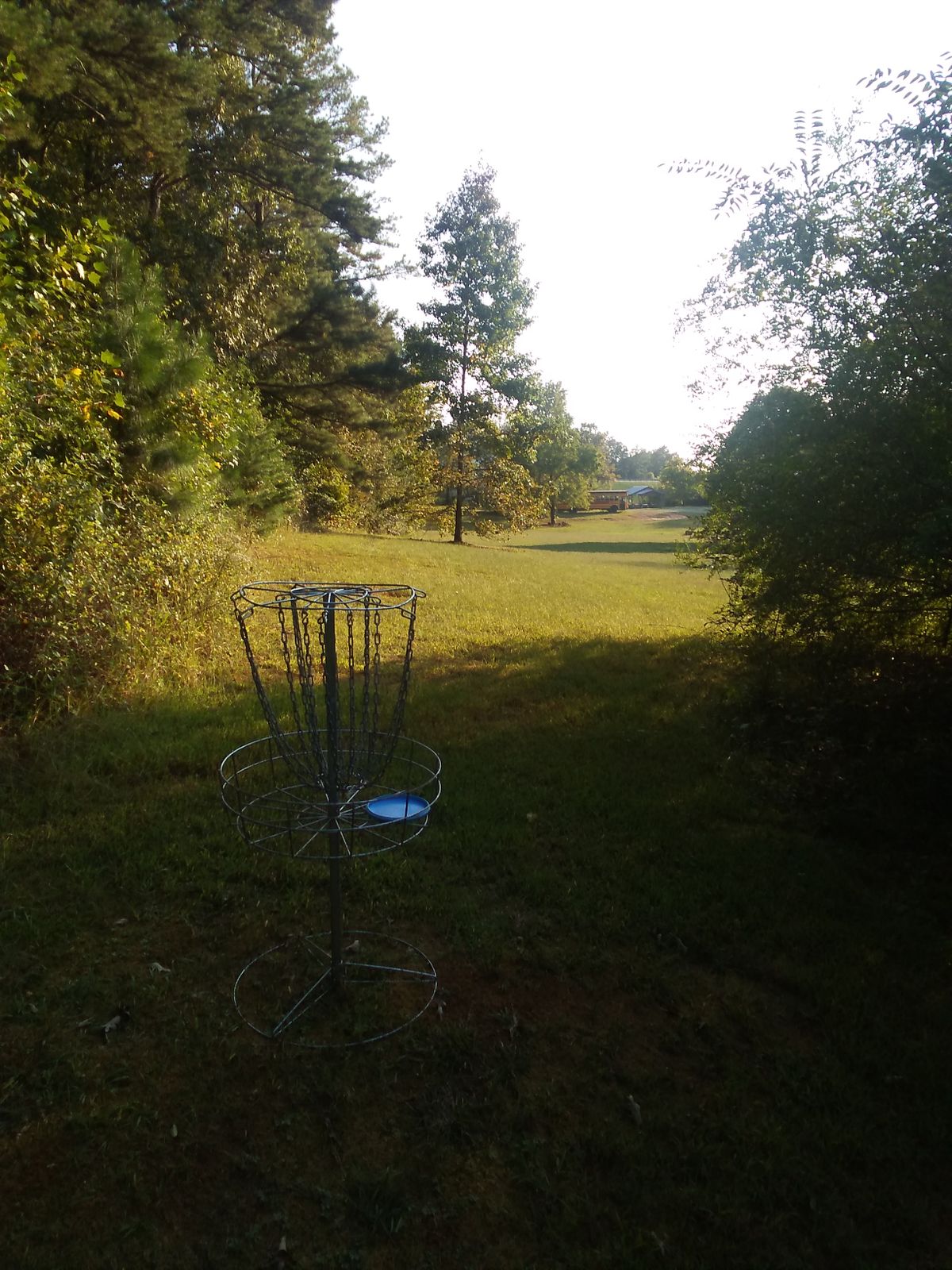 Hole 2 basket looking back at teepad