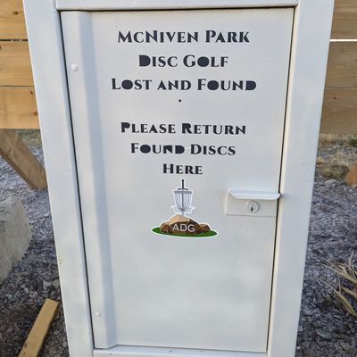 Lost and Found box located behind sign on Tee #1