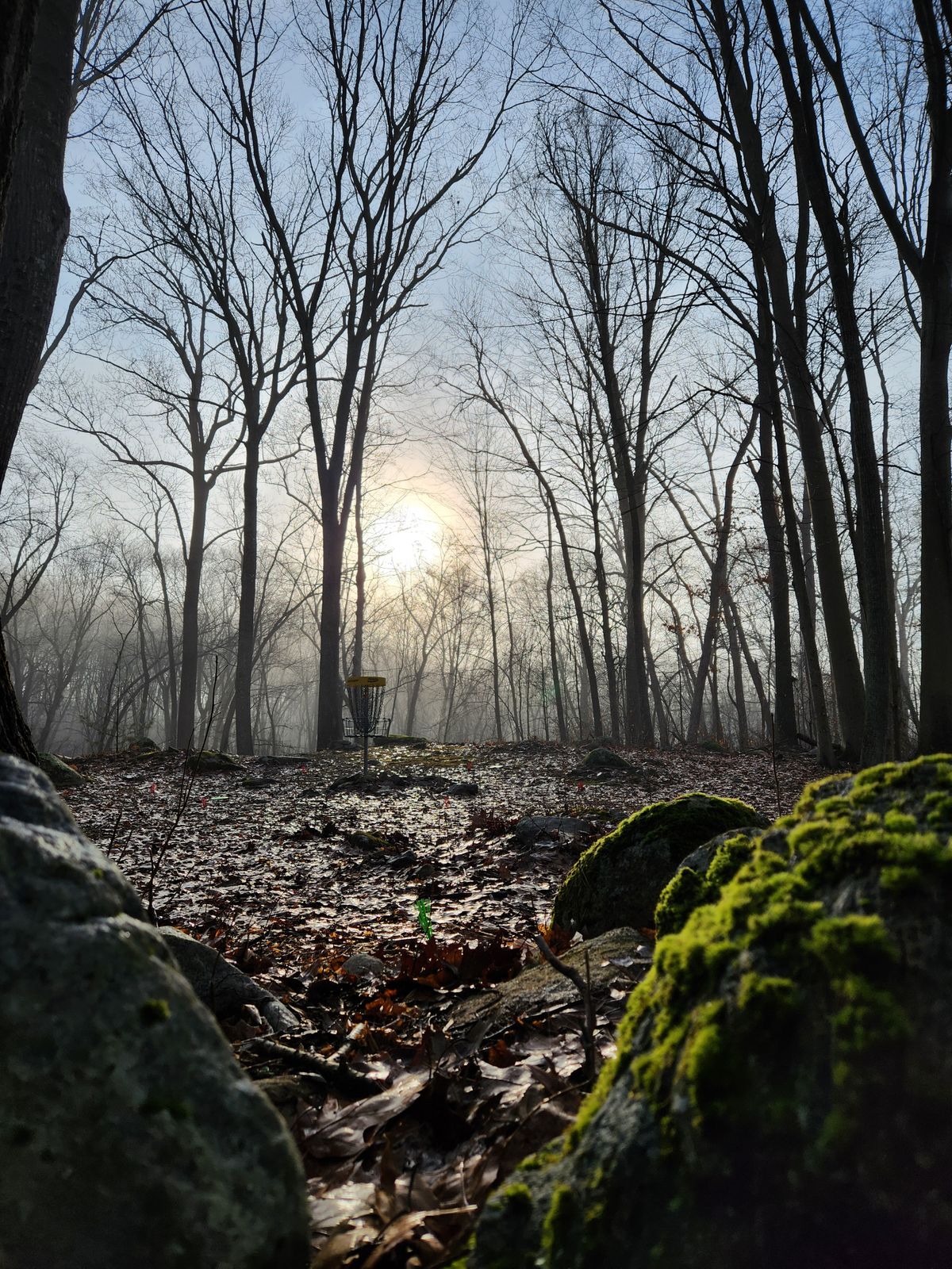 Some nice weather this morning. Hole 1.