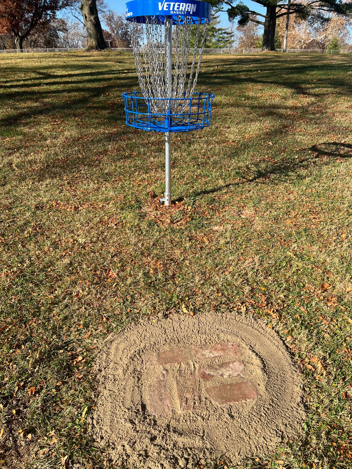 Putting pads installed at practice basket. 5ft to 50ft in 5ft intervals in two spirals..
