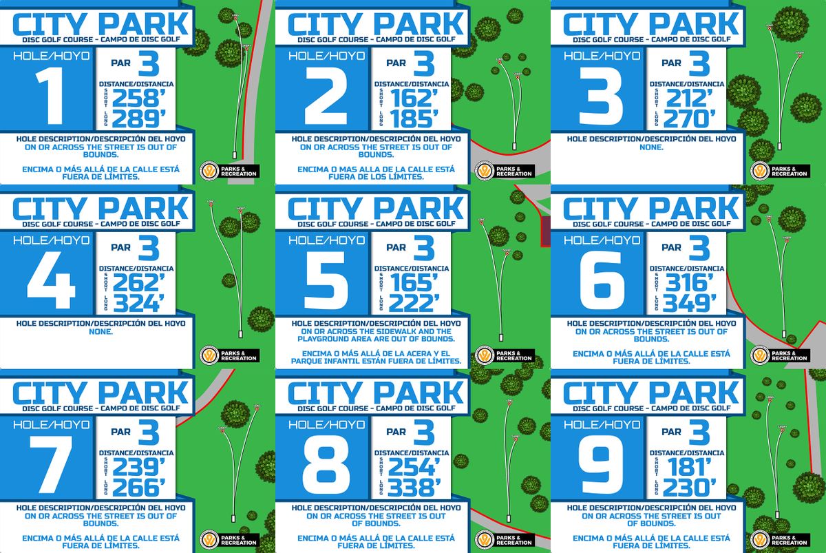 Holes 1-9 Spanish Tee Signs