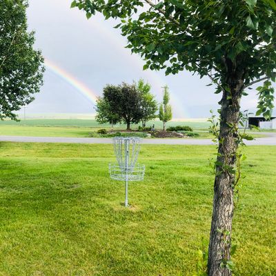 Hole 4 basket with double rainbow