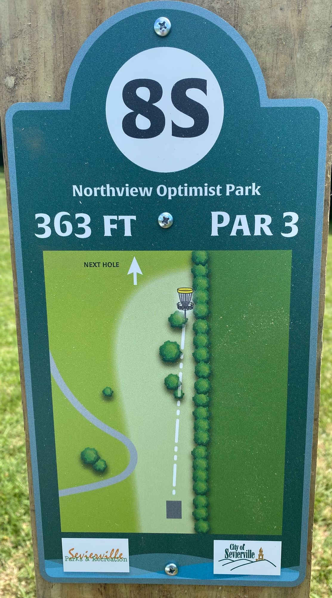 Hole #8 Short Tee Sign