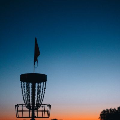 hole 18 at sunset