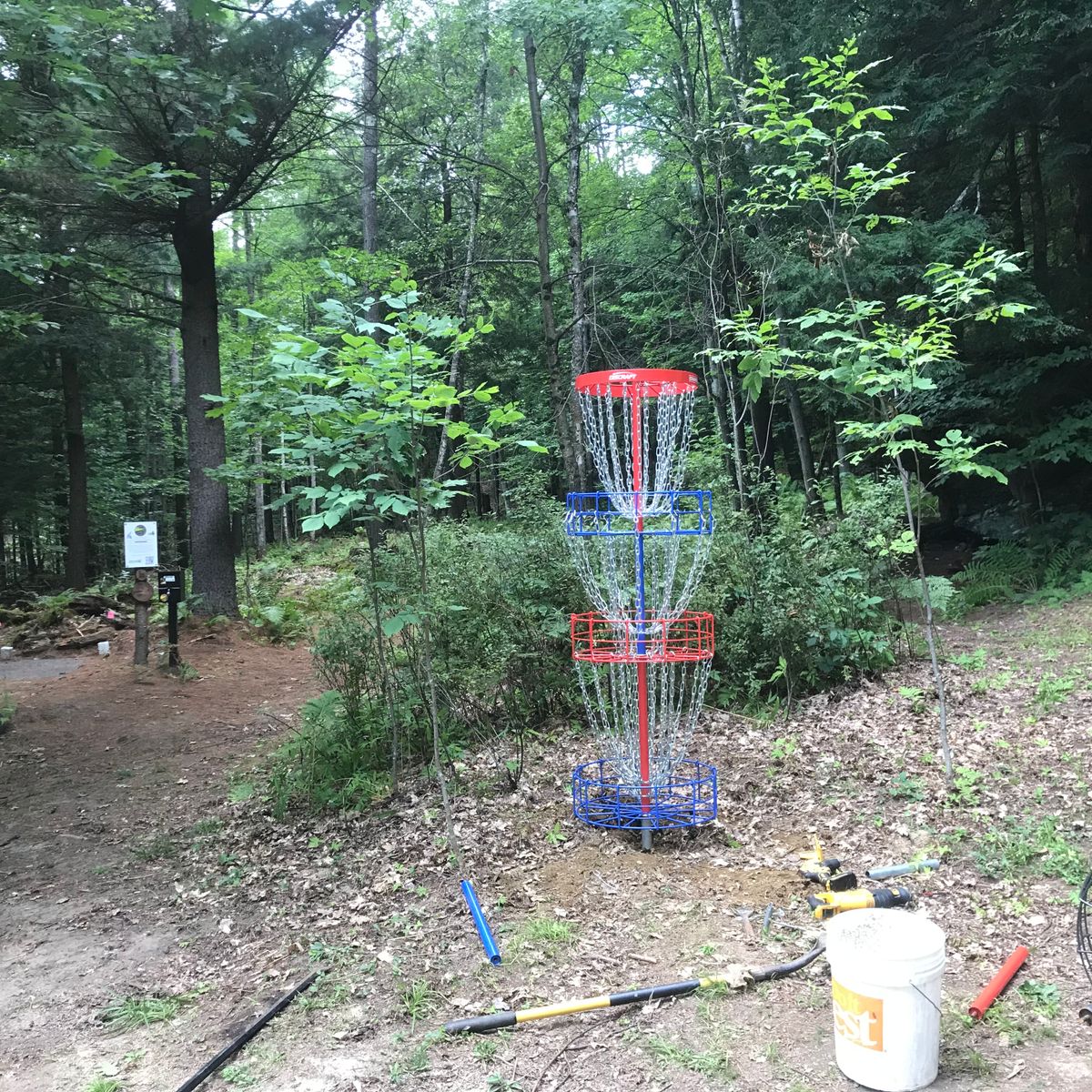 Tower of baskets at main area.