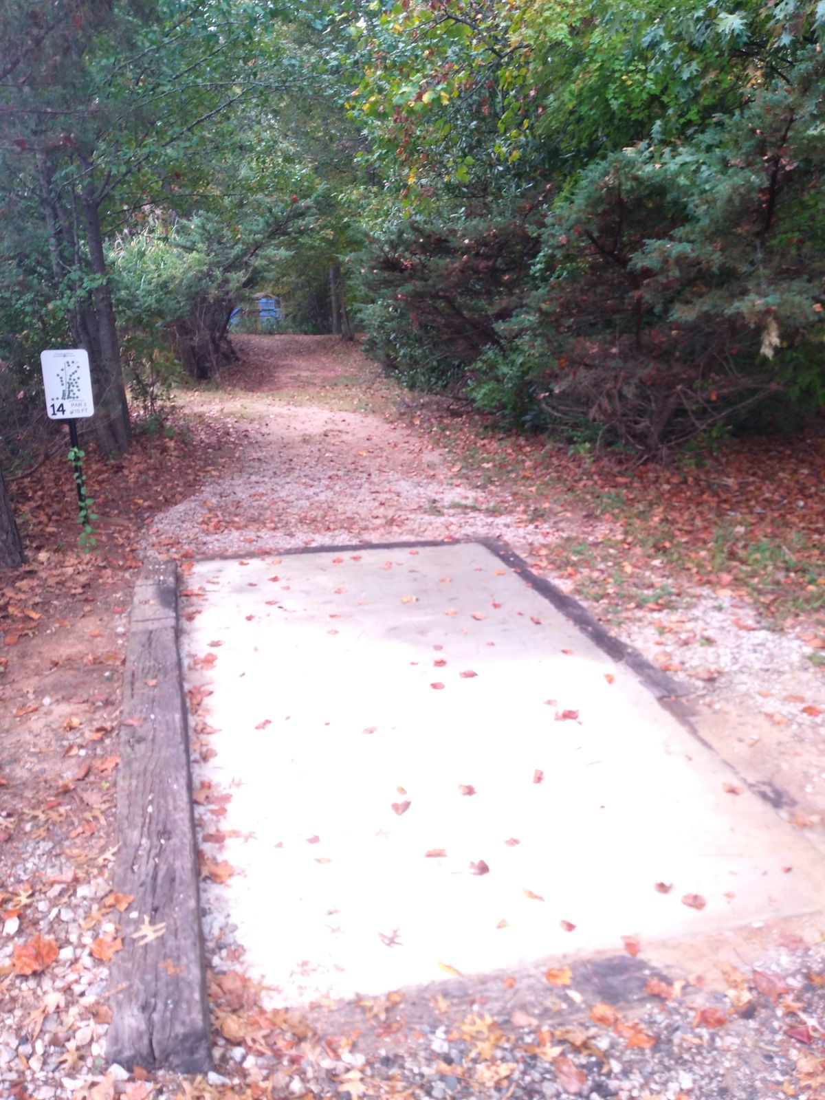 tee box and fairway. Curves to the right.