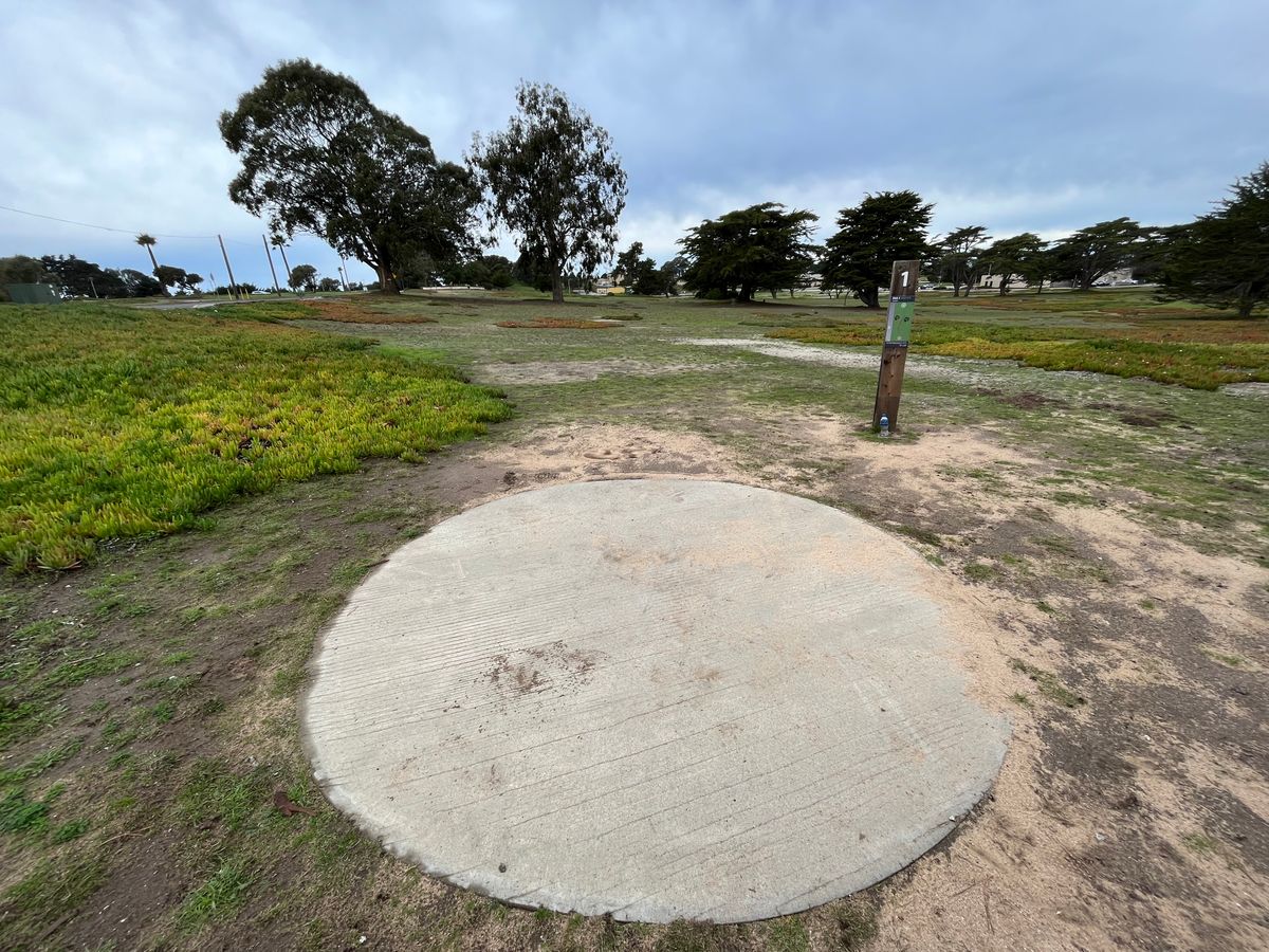 Hole 1's tee pad.