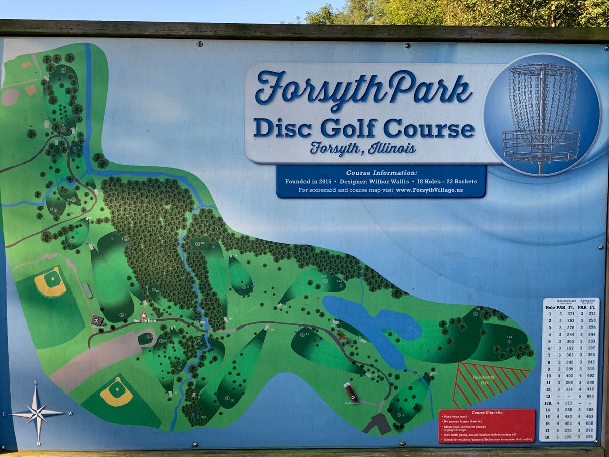 Course map at first tee.
