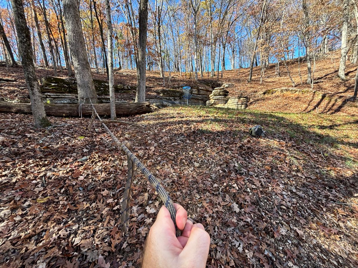 Hole 16 holding the cord to stay alive