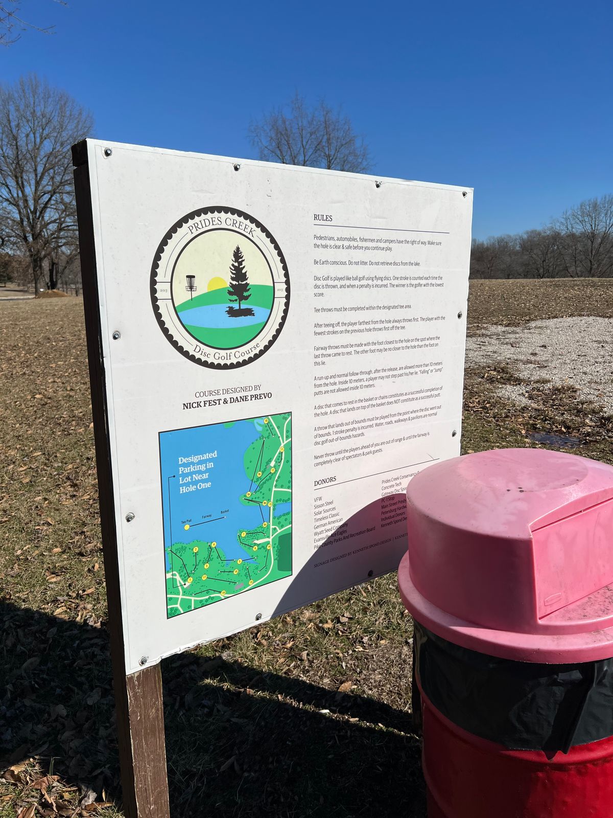 Course sign near Hole #1