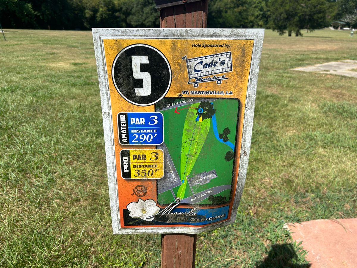 Hole 5 Tee Sign
