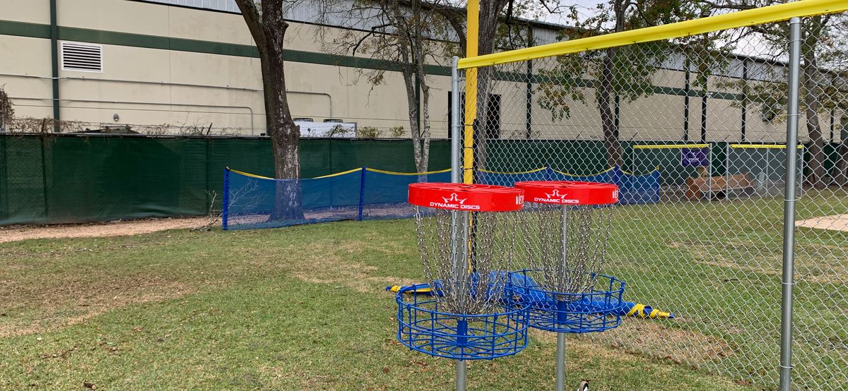 Hole 4’s basket has been placed by hole 3’s basket because of construction
