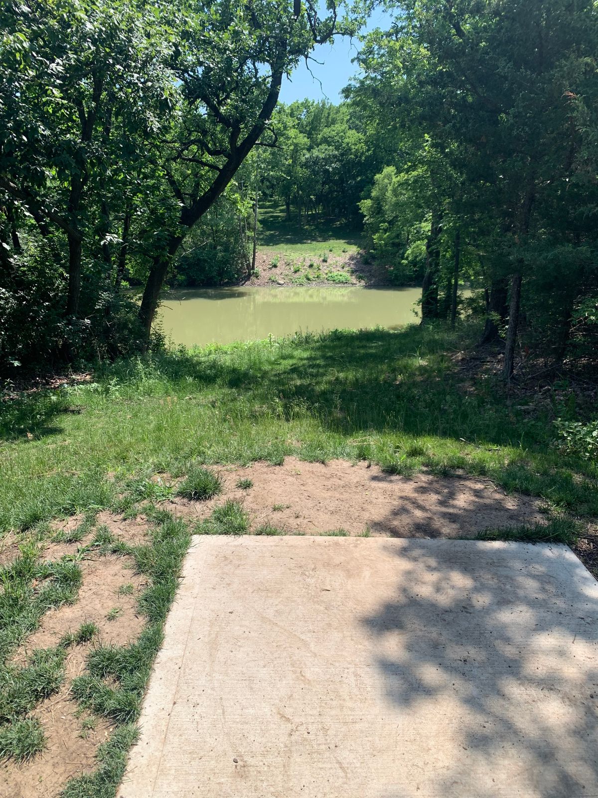 Blue tee to blue basket #18