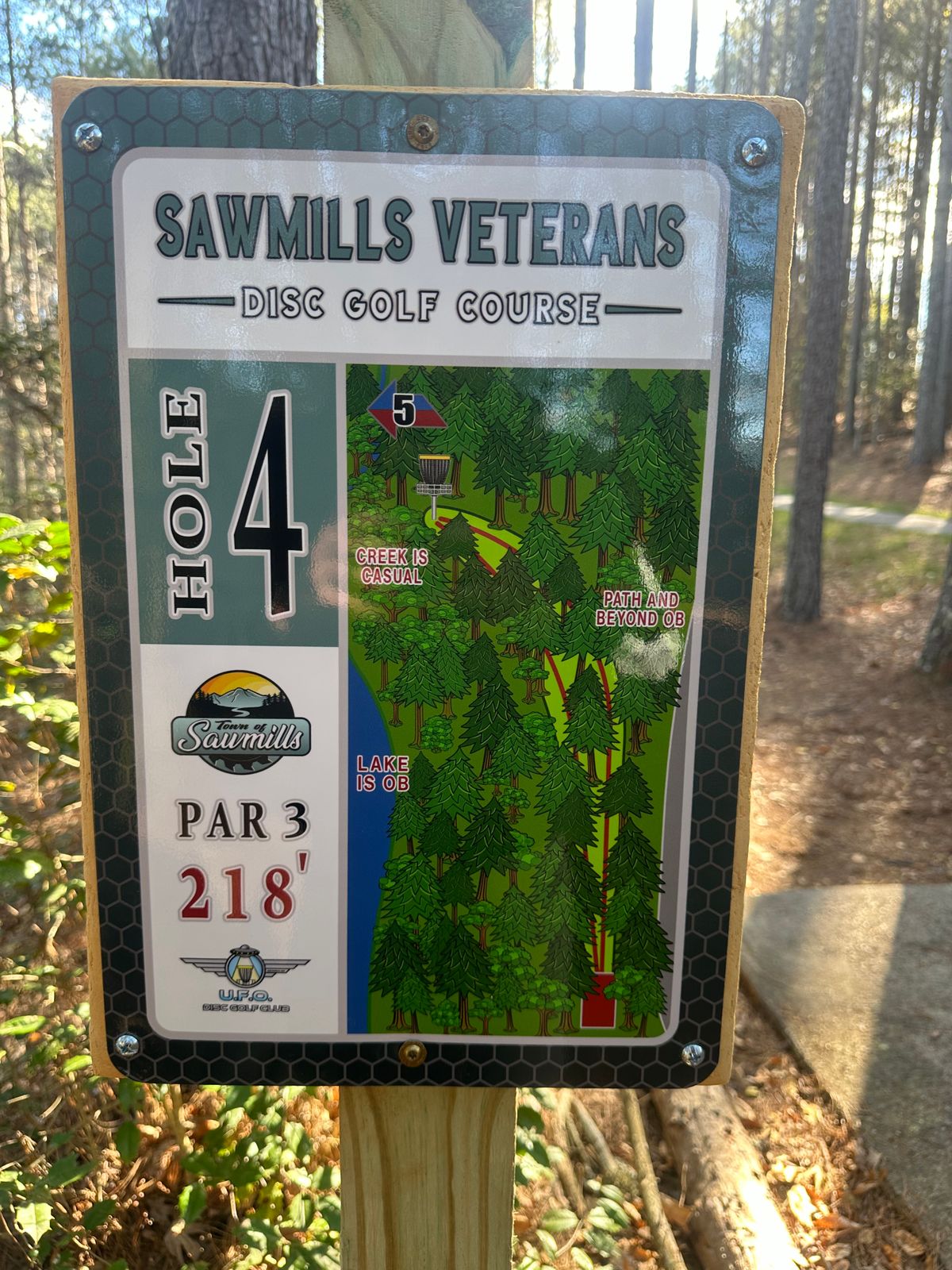 Hole 4 tee sign