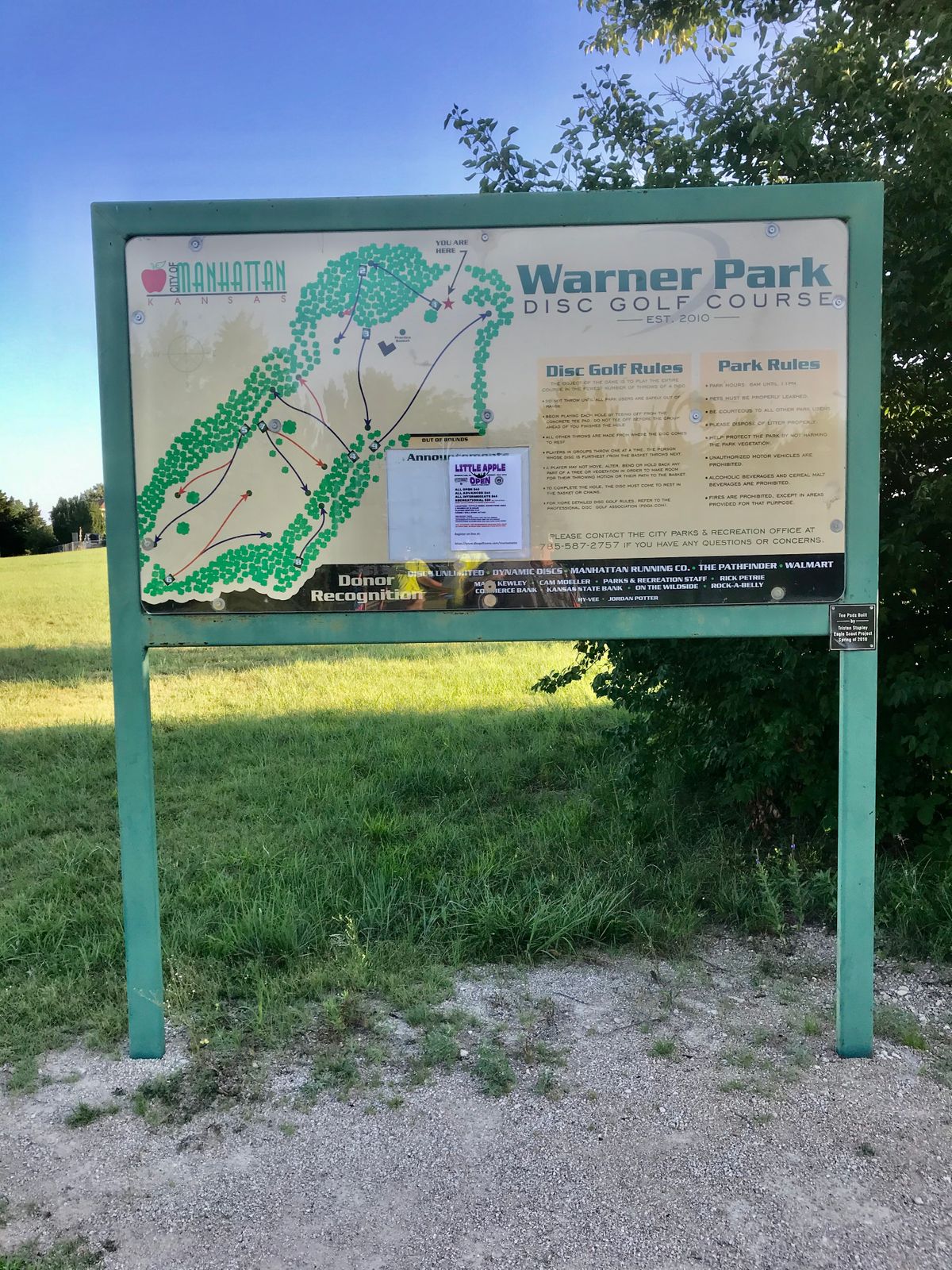 Course Map Near Hole 1 Tee