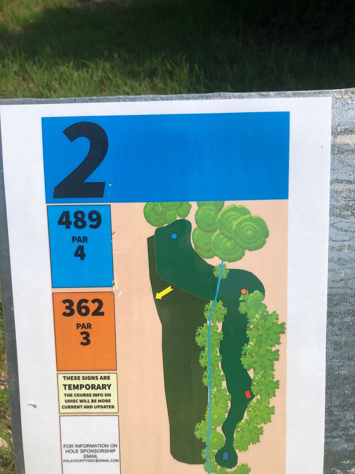 Hole 2 Sign