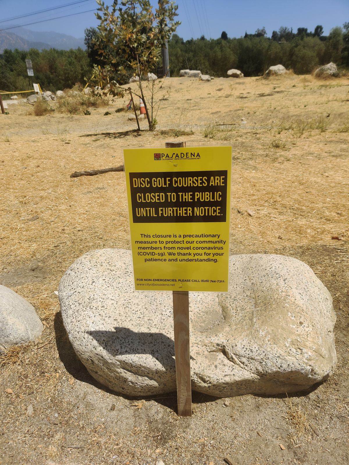 All baskets removed and these signs are everywhere.